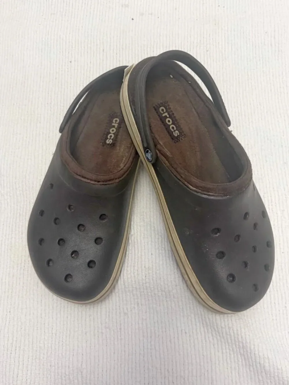 Crocs Crocband Stripe Sporty Midsole Lightweight Cushioning Slip On Clogs